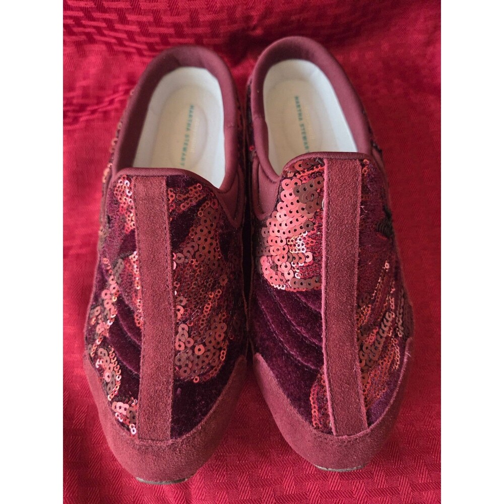 Women's Size‎ 7M Easy Spirit Red Leather Clog Sequins Mule Shoe Martha Stewart